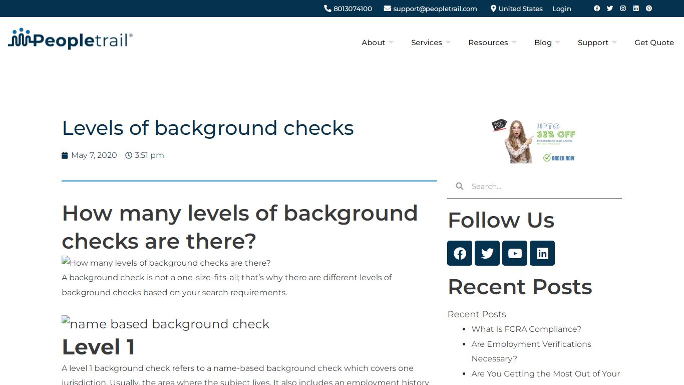 How many levels of background checks are there? | Peopletrail